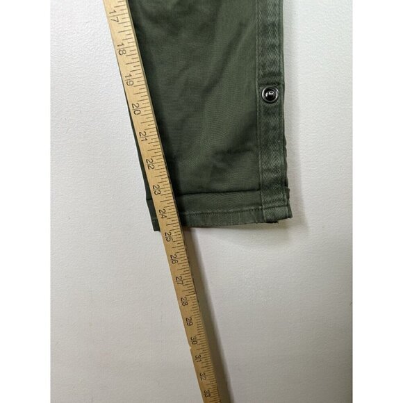 Torrid Plus Aviator Crop twill olive green Capri pants Pockets Size 10 - Picture 11 of 15
